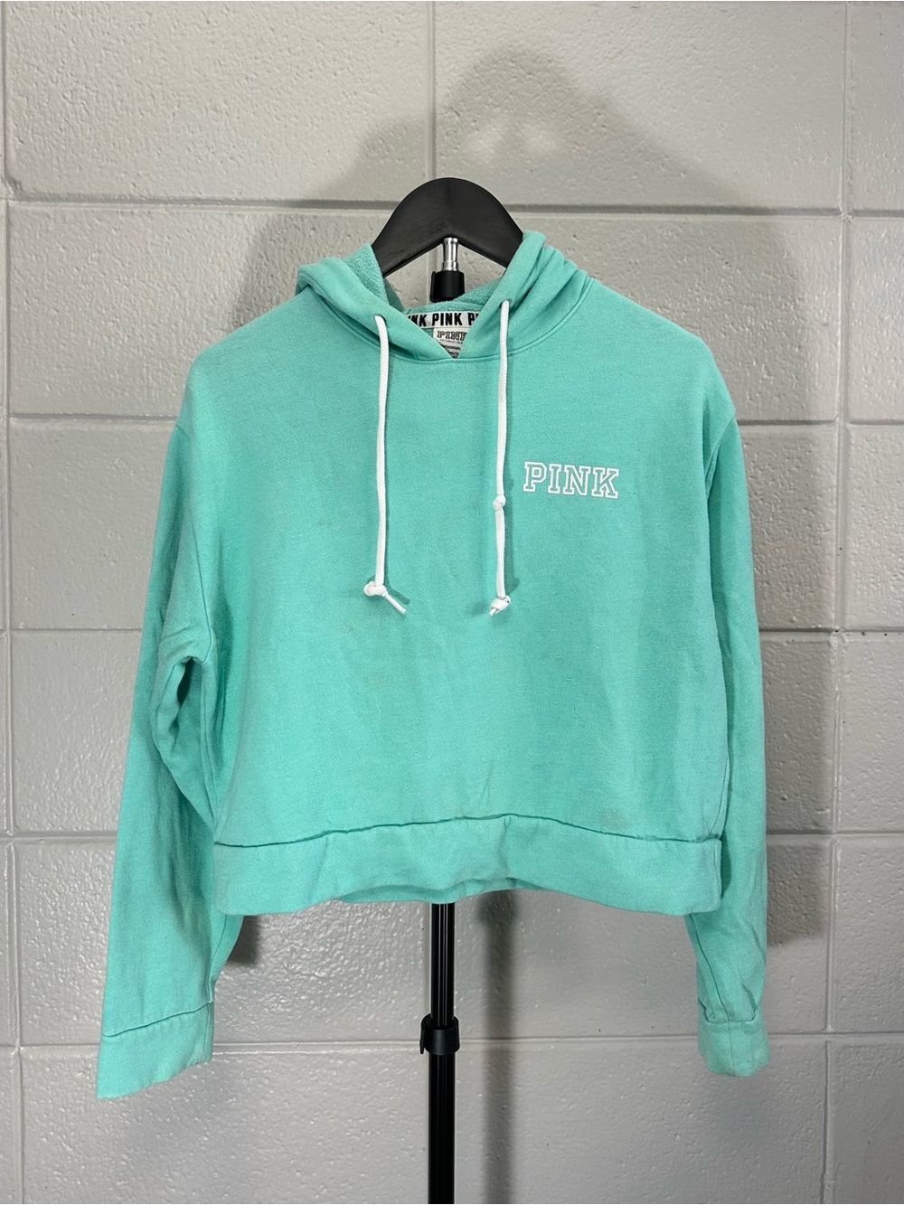 Victoria's Secret PINK Mint Green Cropped Hoodie